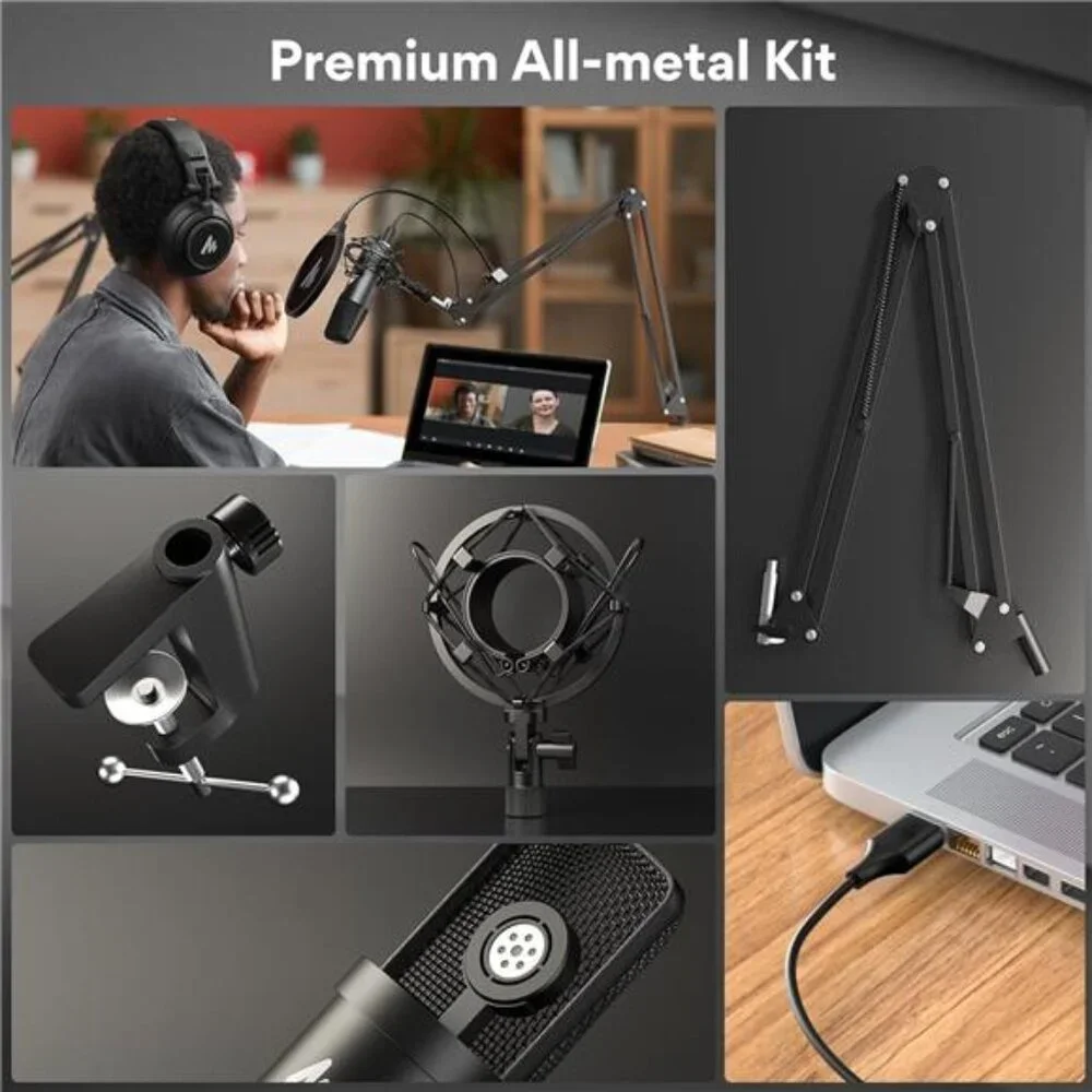 USB Microphone, MAONO 192KHZ/24Bit Plug & Play PC